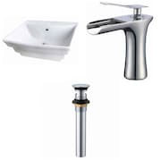 AMERICAN IMAGINATIONS 19.75-in. W Above Counter White Vessel Set For 1 Hole Center Faucet AI-33718